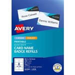 AVERY 947002 L7418K NAME BADGE CARD REFILLS INKJETLASER WHITE 150GSM 8UP 865 X 555MM PACK 200
