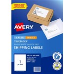 AVERY 959400 L7167 TRUEBLOCK INTERNET SHIPPING LABEL LASER 1UP WHITE PACK 10