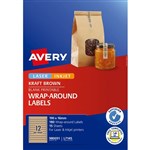 AVERY 980051 L7145 WRAPAROUND LABELS LASERINKJET 12UP KRAFT BROWN PACK 180