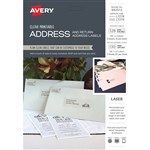 AVERY 982513 L7278 L7279 ADDRESS AND RETURN ADDRESS LABELS CLEAR PACK 258