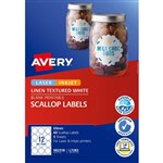 AVERY 982518 L7283 LABELS TEXTURED SCALLOP 63MM WHITE PACK 60