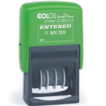 COLOP S260L5 GREEN LINE SELFINKING DATE STAMP ENTERED 4MM REDBLUE