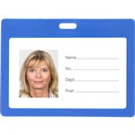 REXEL PLASTIC CARD HOLDER LANDSCAPE PACK 6 BLUE