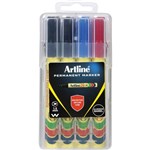 ARTLINE 70 PERMANENT MARKER BULLET 15MM ASSORTED HARD CASE PACK 4