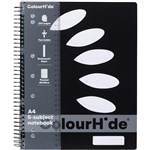 COLOURHIDE 5SUBJECT NOTEBOOK 250 PAGE A4 BLACK