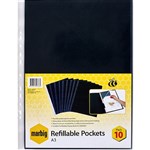 MARBIG DISPLAY BOOK REFILL A3 CLEAR PACK 10