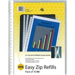 MARBIG EASY ZIP DISPLAY BOOK REFILLS A4 PACK 10