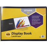 MARBIG DISPLAY BOOK NONREFILABLE LANDSCAPE 20 POCKET A3 BLACK