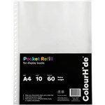 COLOURHIDE DISPLAY BOOK POCKET REFILLS A4 CLEAR PACK 10