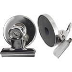 ESSELTE BULLDOG CLIP MAGNETIC ROUND 30MM SILVER PACK 2