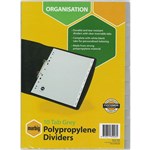 MARBIG DIVIDER INSERTABLE PP 10TAB A4 GREY