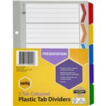 MARBIG DIVIDER REINFORCED MANILLA 5TAB A5 ASSORTED