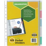 MARBIG COPYSAFE DIVIDER POCKET PP 5TAB A4 ASSORTED
