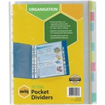 MARBIG COPYSAFE DIVIDER POCKET PP 10TAB A4 ASSORTED