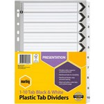 MARBIG INDEX DIVIDER REINFORCED 110 TAB A4 BLACKWHITE