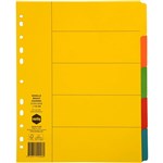 MARBIG EXTRA WIDE DIVIDER MANILLA 5TAB A4 BRIGHT ASSORTED
