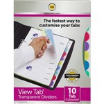 MARBIG PROFESSIONAL SERIES VIEWTAB DIVIDER PP 10TAB A4 ASSORTED