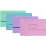 MARBIG SLIMPICK DOCUMENT WALLET FOOLSCAP PASTELS ASSORTED PACK 10
