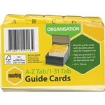 MARBIG GUIDE CARDS AZ131 TAB 127 X 76MM BUFF MANILLA PACK 30