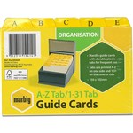 MARBIG GUIDE CARDS AZ131 TAB 111 X 152MM BUFF MANILLA PACK 30
