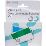 REXEL GLOSS LAMINATING POUCH 180 MICRON KEY CARD 63 X 98MM CLEAR PACK 50