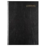 CUMBERLAND 41ECBK CASEBOUND DIARY DAY TO PAGE A4 BLACK