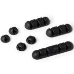 DURABLE CAVOLINE SELF ADHESIVE CABLE MANAGEMENT CLIPS ASSORTED GRAPHITE PACK 7