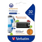 VERBATIM MICROBAN STORENGO PINSTRIPE USB FLASH DRIVE 30 32GB BLACK
