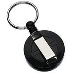 REXEL RETRACTABLE KEY HOLDER MINI WITH KEYRING AND CORD BLACK
