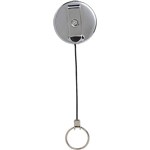 REXEL ID RETRACTABLE METAL KEY HOLDER REEL NYLON CORD BLACK