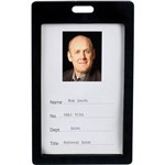 REXEL ID CARD HOLDER PORTRAIT BLACK PACK 6