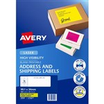 AVERY 35942 L7162FY HIGH VISIBILITY SHIPPING LABEL LASER 16UP FLUORO YELLOW PACK 25