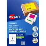 AVERY 36104 L7165FG HIGH VISIBILITY SHIPPING LABEL LASER 8UP FLUORO GREEN BOX 25