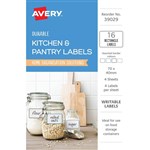 AVERY 39029 KITCHEN AND PANTRY LABELS RECTANGULAR ASSORTED PACK 16