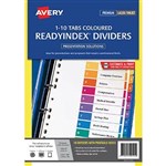 AVERY 920122 L741110 READY INDEX DIVIDER PARTS 110 TAB