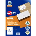 AVERY 936021 J8168 TRUEBLOCK SHIPPING LABEL INKJET 2UP PACK 25