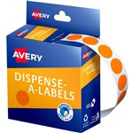 AVERY 937240 ROUND LABEL DISPENSER 14MM ORANGE BOX 1050