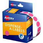AVERY 937241 ROUND LABEL DISPENSER 14MM PINK BOX 1050