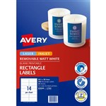 AVERY 959046 L7163REV REMOVABLE MULTIPUROSE LABEL LASERINKJET 14UP MATT WHITE PACK 25