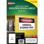 AVERY 959096 L7067 HEAVY DUTY LASER LABELS 1UP WHITE PACK 10
