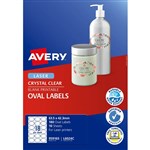 AVERY 959165 L6024C MULTIPURPOSE LABELS OVAL CLEAR PACK 18