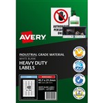 AVERY 959205 REMOVABLE HEAVYDUTY LABELS 457 X 212MM WHITE PACK 20