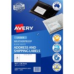 AVERY 959413 L7073 WATERPROOF SHIPPING LABELS 14UP WHITE PACK 10
