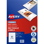 AVERY 959775 L7651CL MULTIPURPOSE PHOTO QUALITY LABEL 65UP WHITE PACK 20