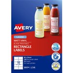 AVERY 980054 L7148 DURABLE RECTANGULAR LABELS LASER 10UP MATT VINYL PACK 100