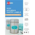 AVERY AE9001 PRINTABLE KITCHEN AND PANTRY LABELS 60 X 34MM TEXTURED WHITE PACK 40