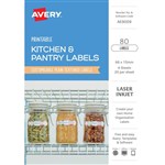 AVERY AE9009 PRINTABLE KITCHEN AND PANTRY LABELS 66 X 15MM TEXTURED WHITE PACK 80
