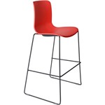 DAL ACTI BAR STOOL SLED BASE HIGH 760MM BLACK POWDERCOAT FRAME POLYPROP SHELL