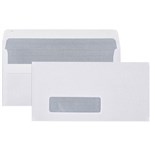 CUMBERLAND DL ENVELOPES SECRETIVE WALLET WINDOWFACE SELF SEAL 80GSM 110 X 220MM WHITE BOX 500