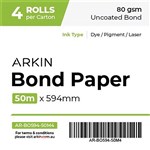 ARKIN BOND PAPER 80GSM 50M X 594MM 4 ROLLS
